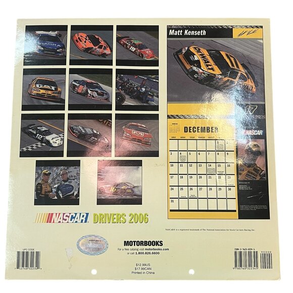 Vintage NASCAR Drivers Wall Calendar 2006 Nigel Kinrade Motorbooks Race Car The - Picture 2 of 3